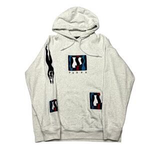 By Parra Zerba Striped P Hooded Sweatshirt Mens Medium Heather Lounge Streetwear